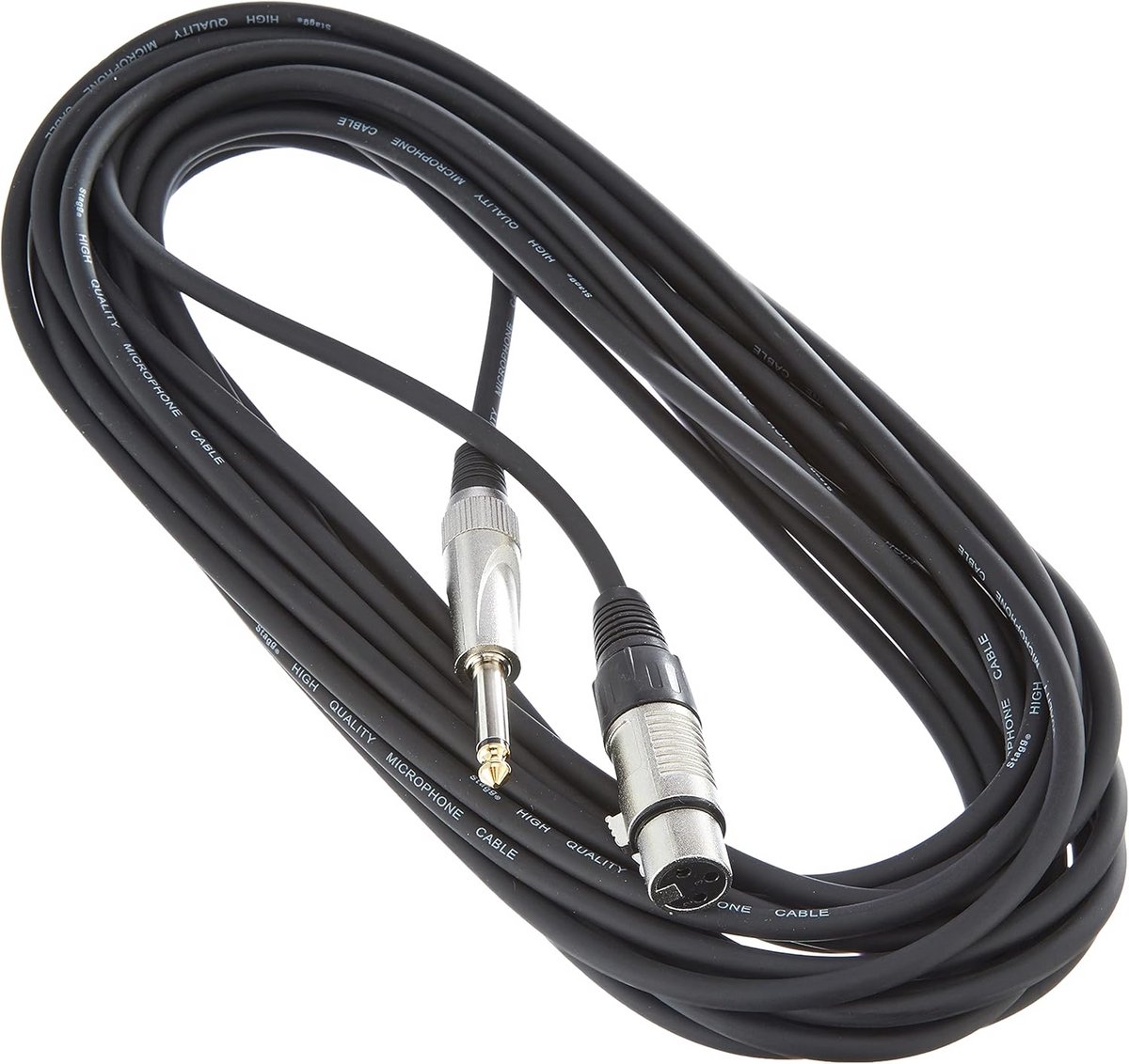 10 m XLR naar jack kabel - zwart