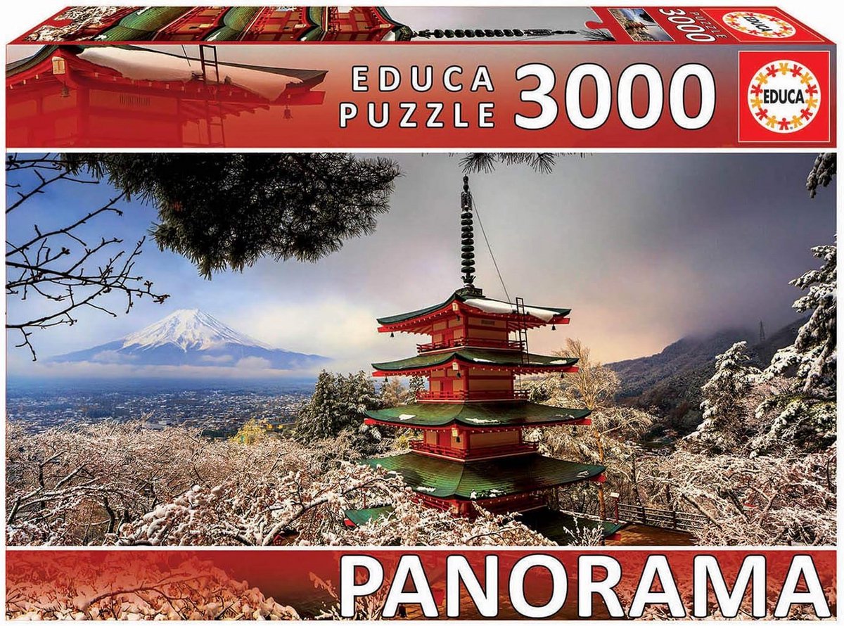 Panorama Puzzel van Fuji en Pagoda Chureito - 3000 Stukken
