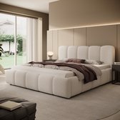 Meubella - Tweepersoonsbed Nolena - Beige teddystof - 180x200 cm