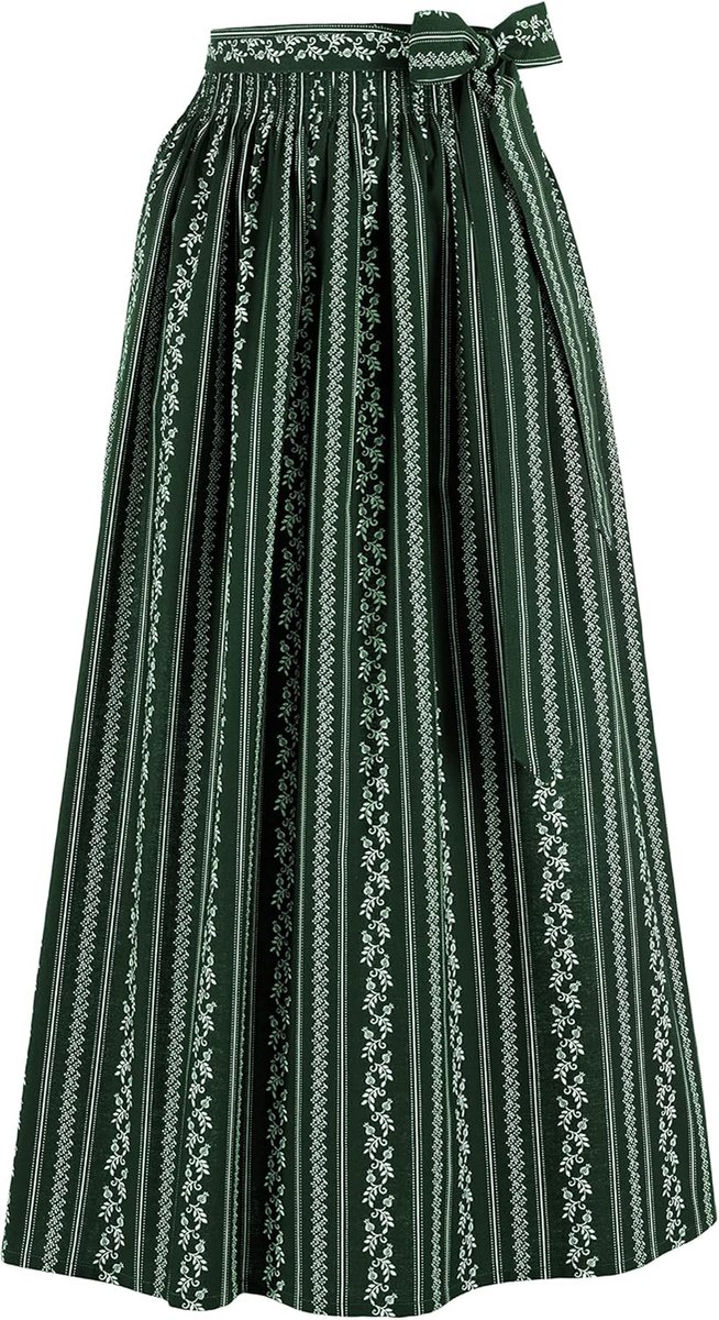 Dirndlschort voor dames in groen met bloemen