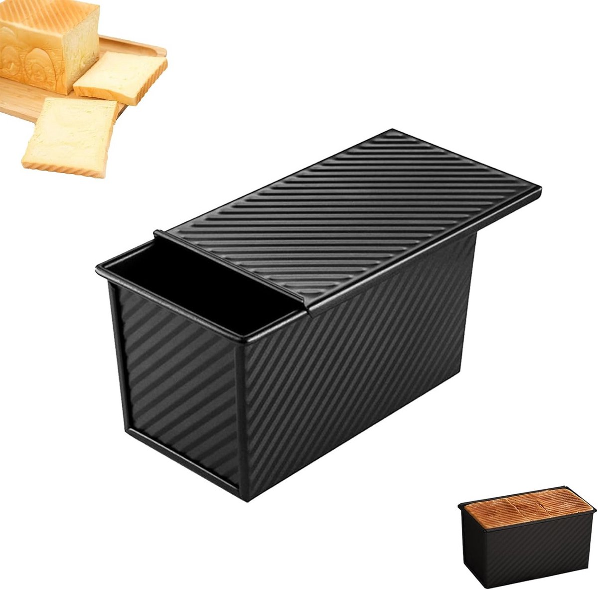 Broodbakvorm met Deksel - Ideaal voor Toast en Cake - 14 x 12,2 x 11,2 cm