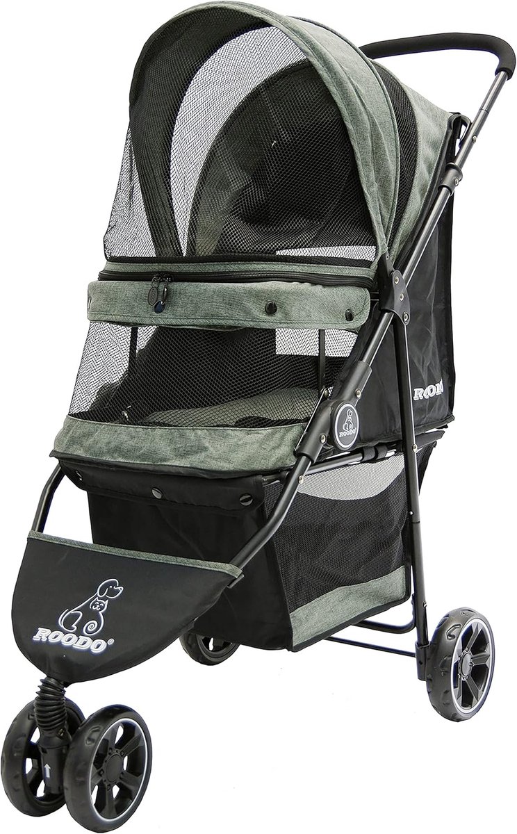 Lichtgewicht Opvouwbare Wandelwagen voor Huisdieren - Multifunctionele Jogger voor Katten en Honden