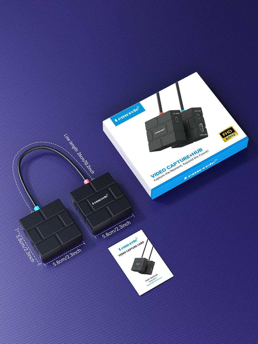 Lemorele AC12 Magnetische Video Capture Card en USB-C Hub - 1080p 60Hz - HDMI Loop-Out - 100W PD thumbnail 7