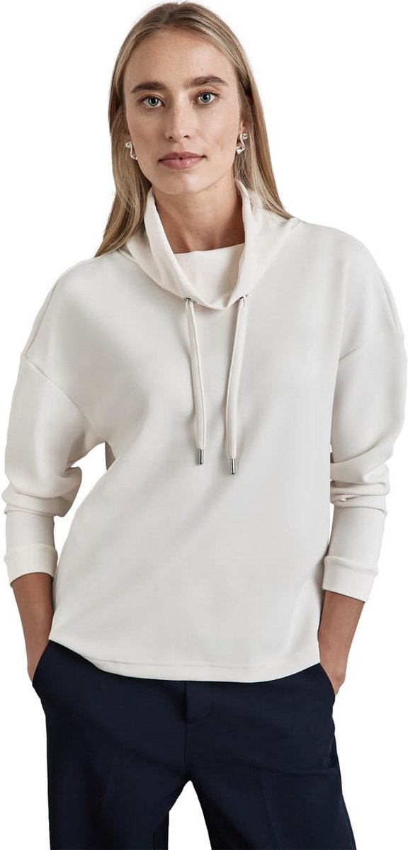 Dames Shirt in Zijde Look met Grote Kraag en Trekkoord