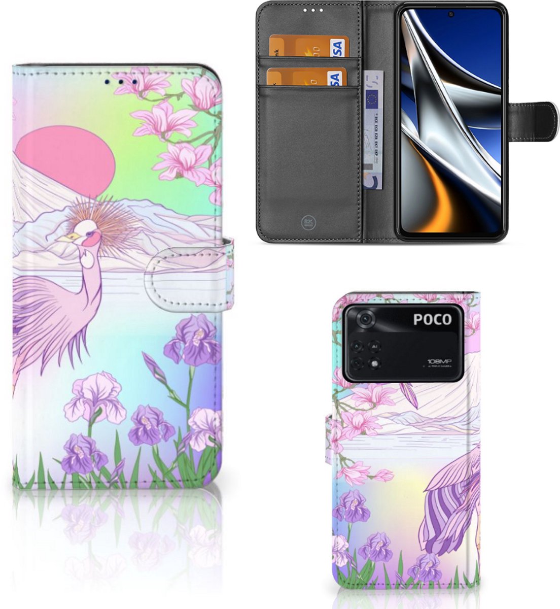 Xiaomi Poco X4 Pro 5G Telefoonhoesje met Pasjes Bird