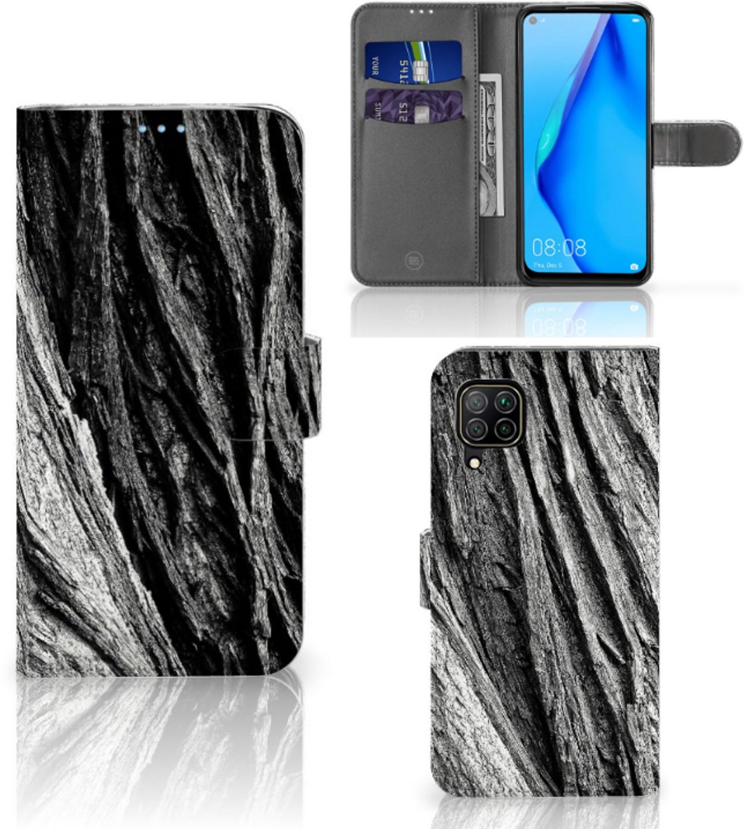 Book Style Case Huawei P40 Lite Boomschors Grijs
