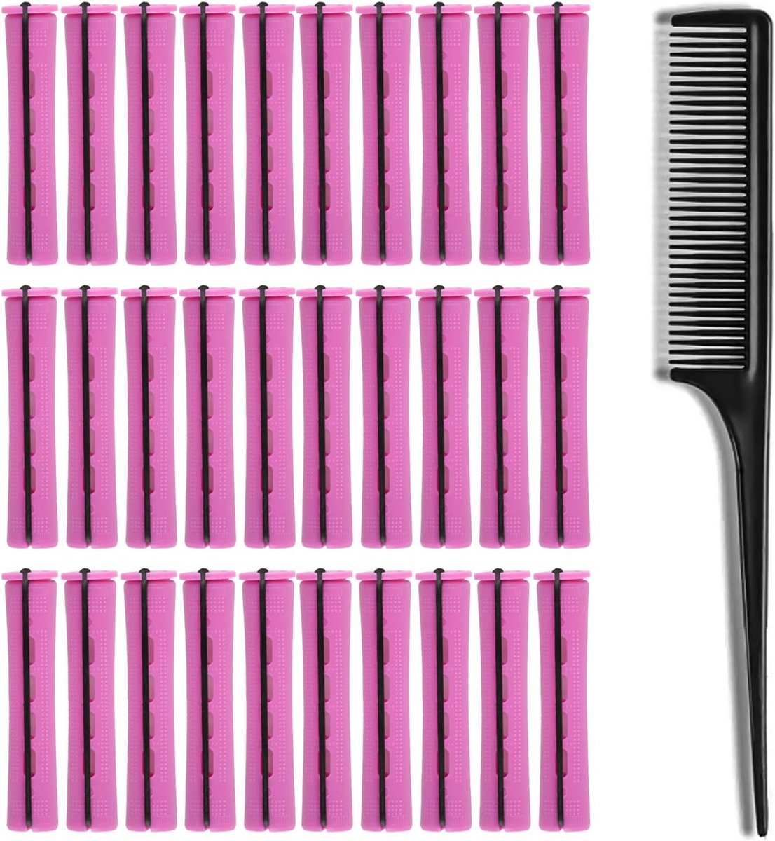 30 Stuks Haarrollers Set voor Permanente Krullen en Volume, Geschikt Kort en Lang Haar