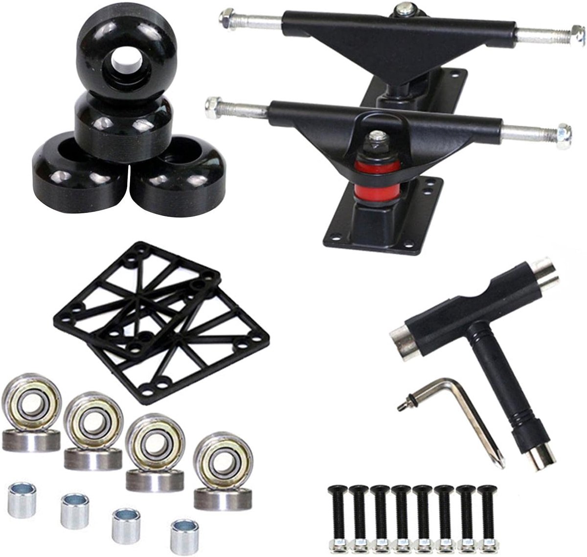 Skateboard Trucks en Accessoires Set voor 7.5 tot 8 inch Decken