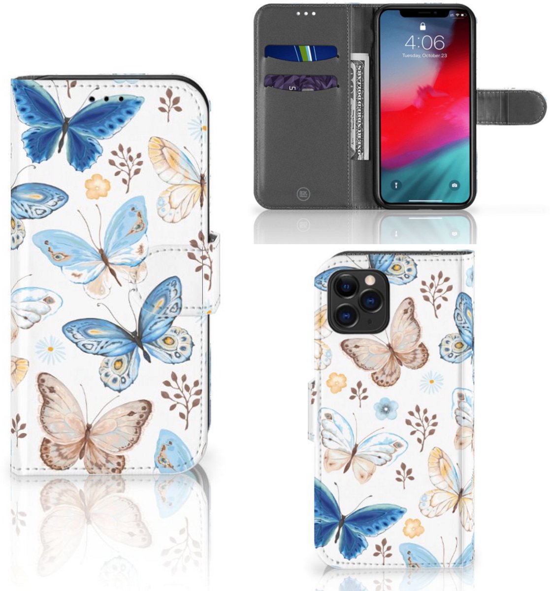 Telefoonhoesje met Pasjes voor Apple iPhone 11 Pro Vlinder