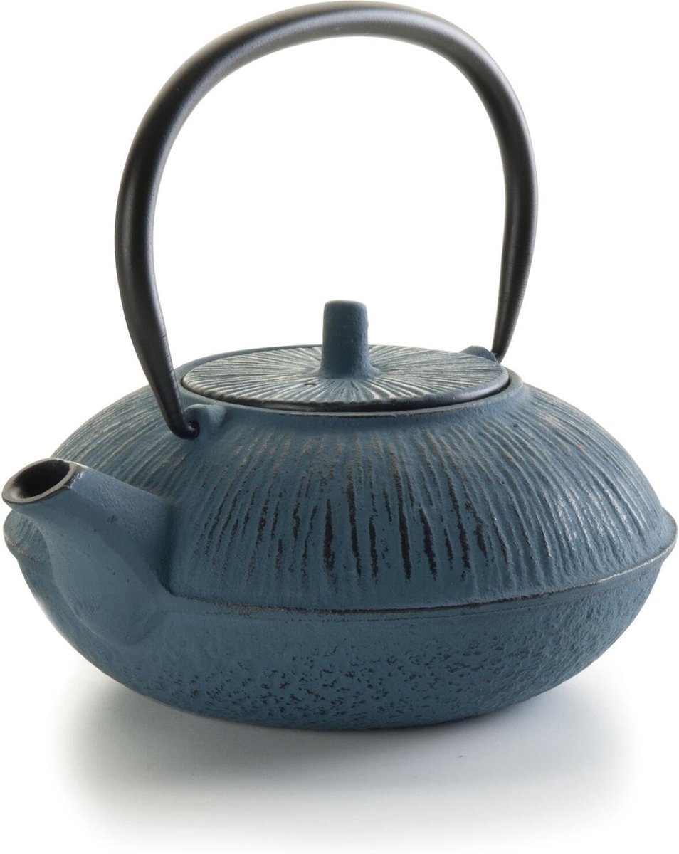 Emaillen Theepot 1.1L – Gietijzer, Blauw – 27 x 25 x 24 cm