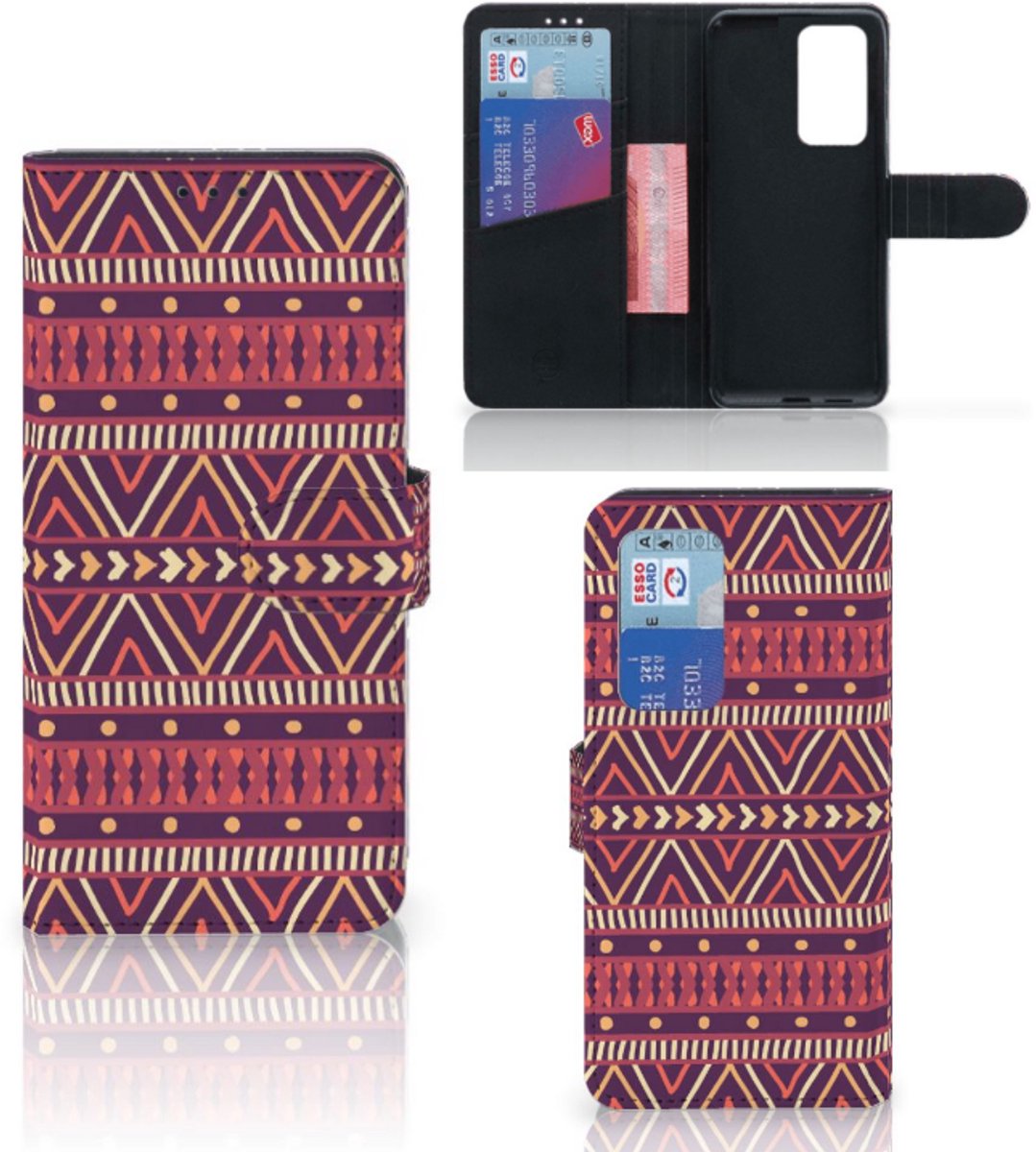 Huawei P40 Pro Telefoon Hoesje Aztec Paars