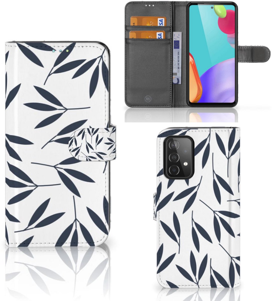 Samsung Galaxy A52 Hoesje Leaves Blue