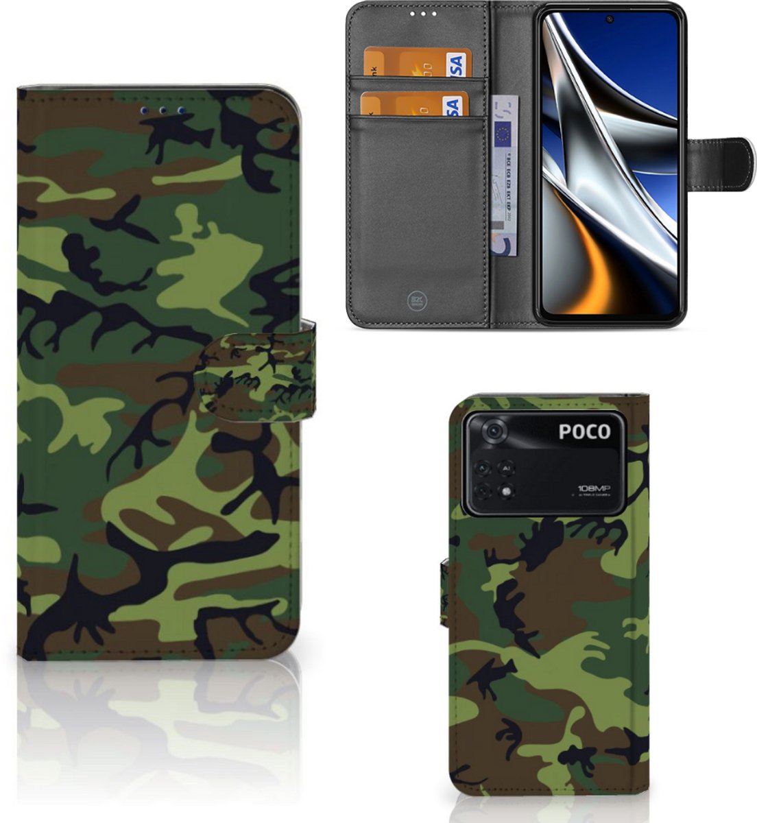 Xiaomi Poco X4 Pro 5G Telefoon Hoesje Army Dark