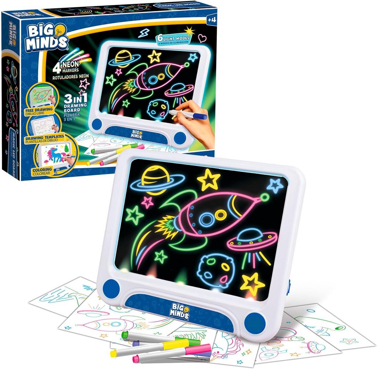 Tekentablet voor Kinderen - Magisch LCD Schrijftablet met 20 Omkeerbare Stencils