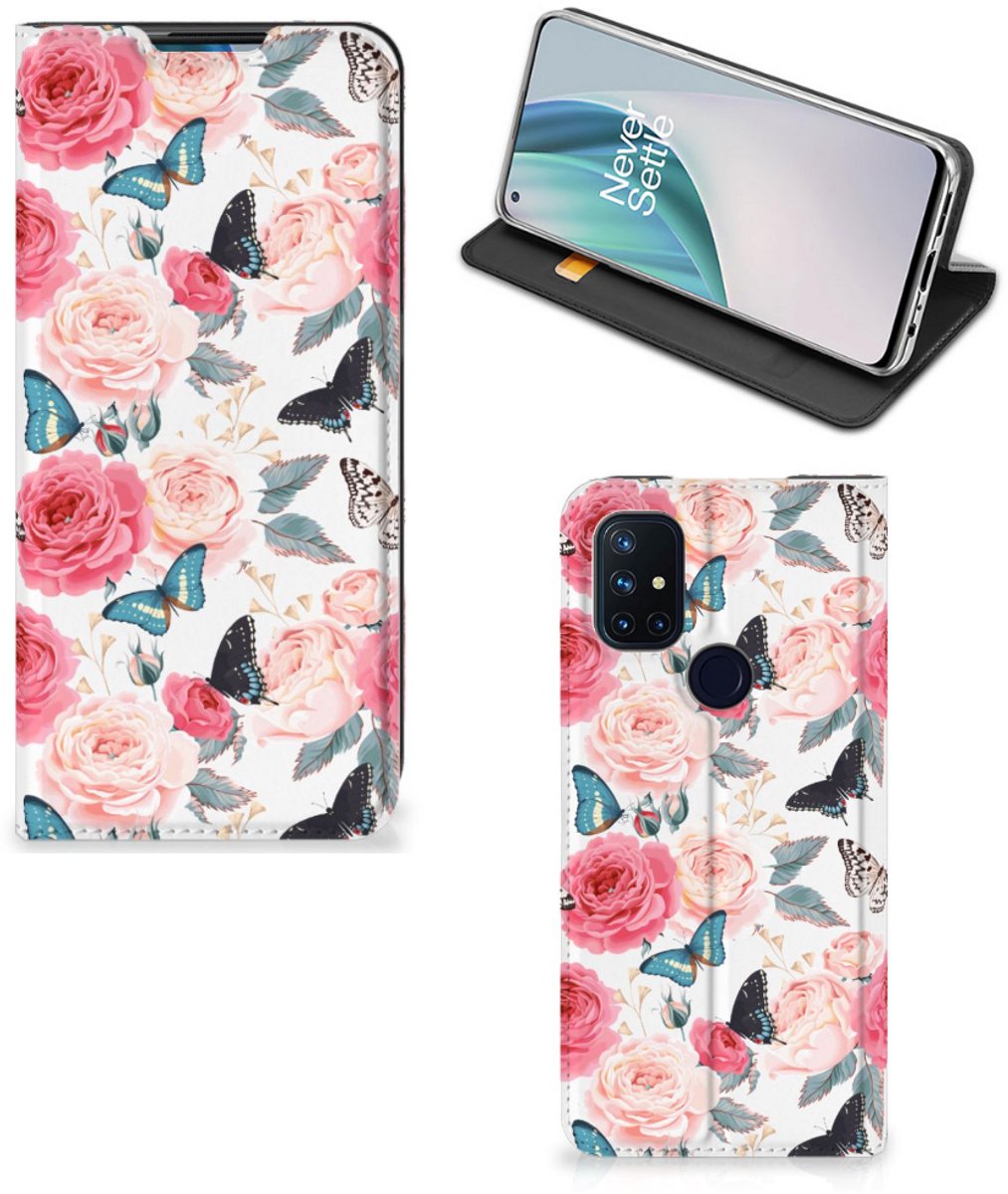 OnePlus Nord N10 5G Smart Cover Butterfly Roses