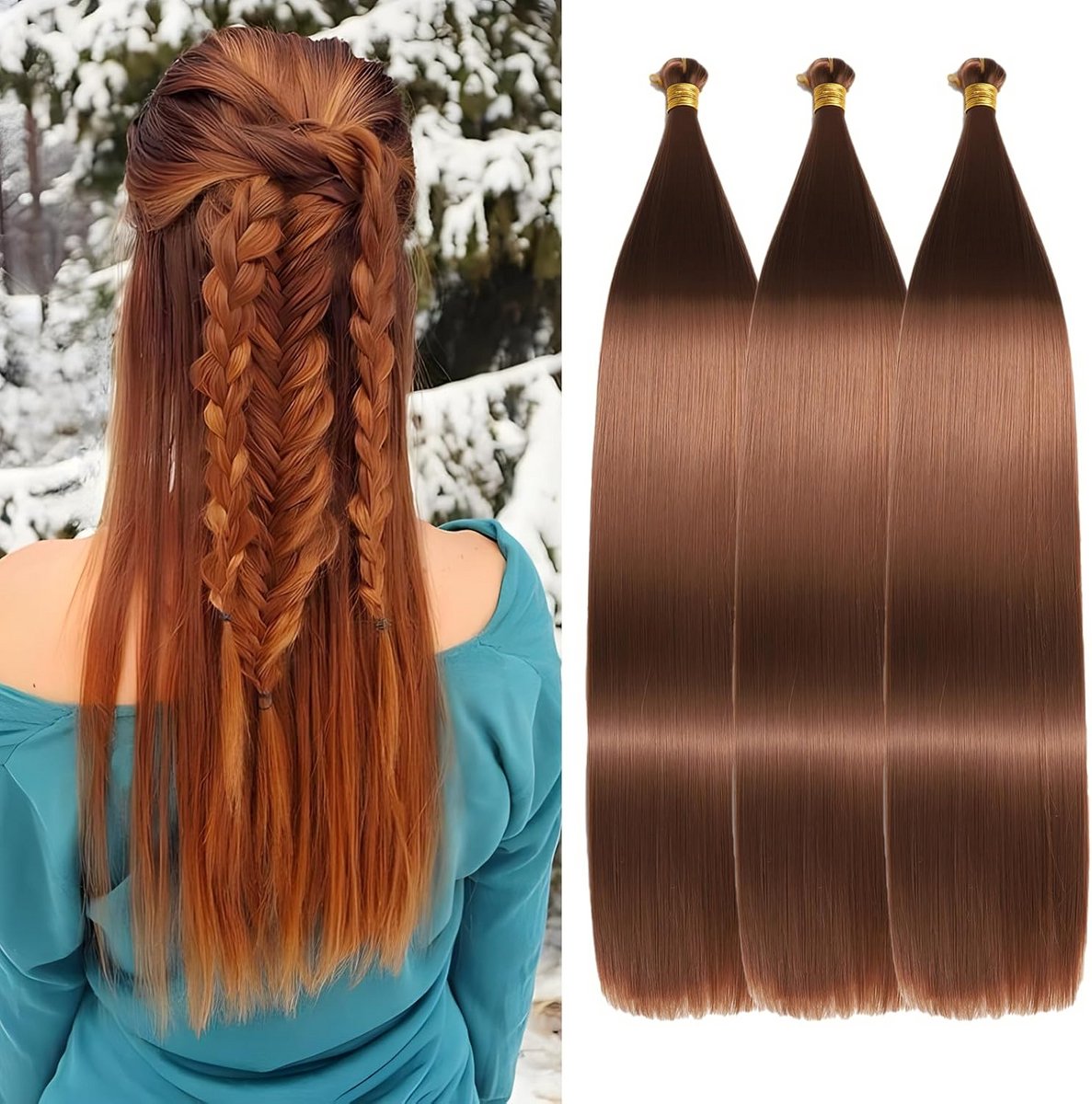 24 Inch Stevige Haarextensions - 150g Bundels voor Vlechten