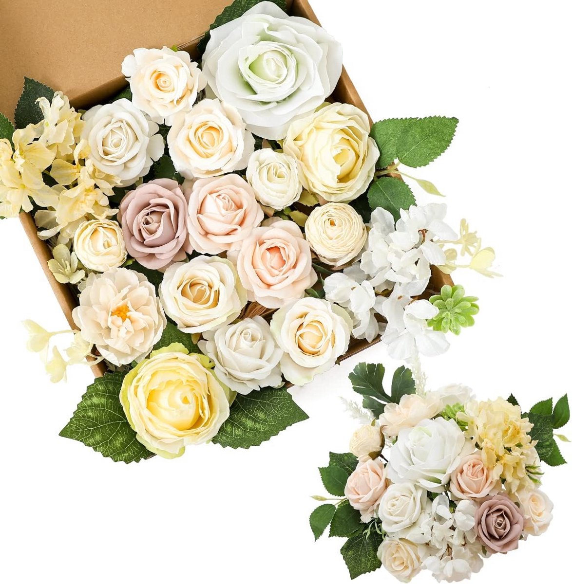Kunstbloemen Set voor Bruiloft en Decoratie - Pioenroos, Dahlia, Rozen en Meer