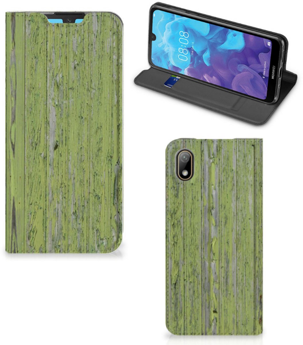Huawei Y5 (2019) Book Wallet Case Green Wood