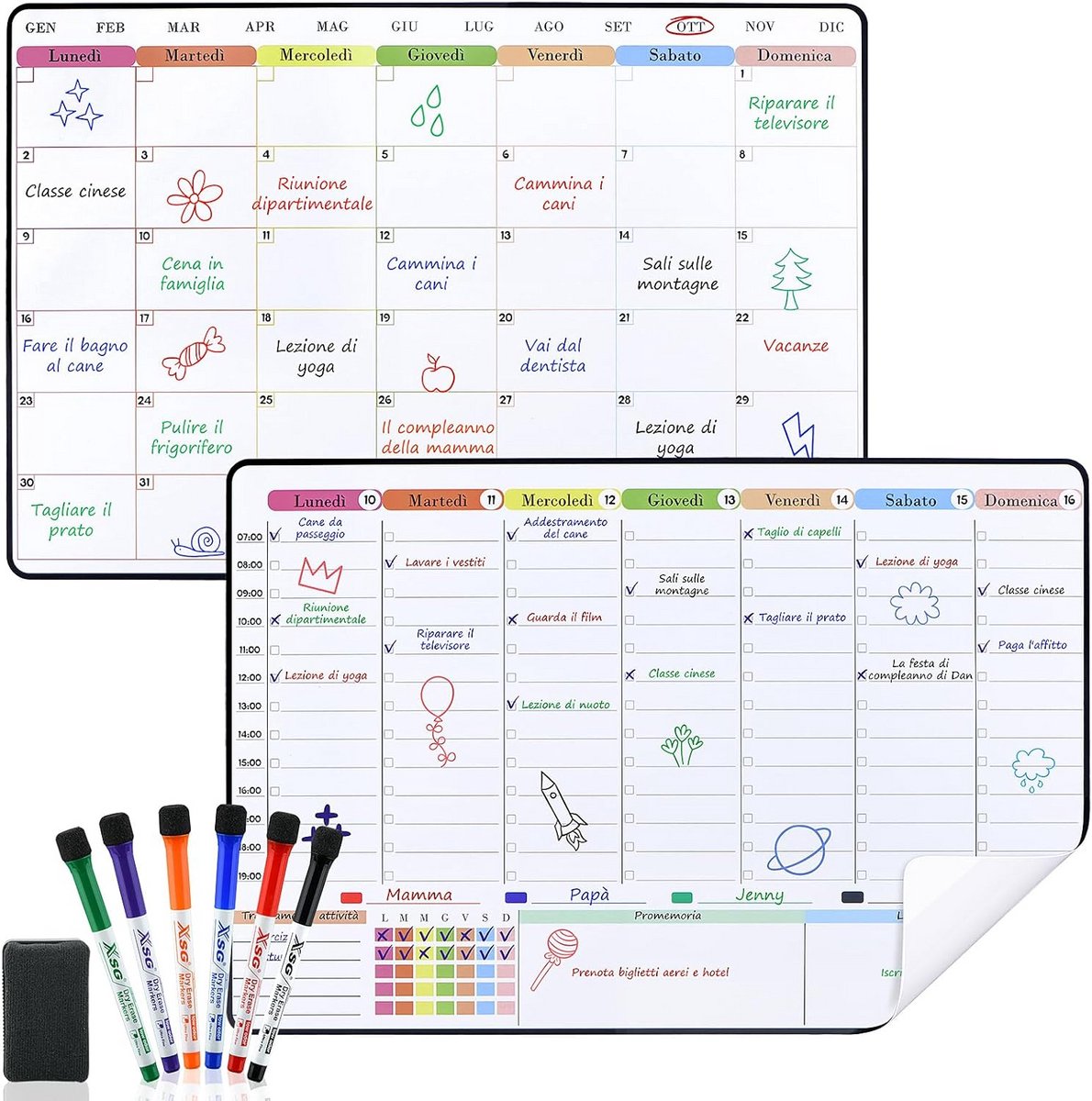 Wekelijkse Planner Whiteboard Kalender