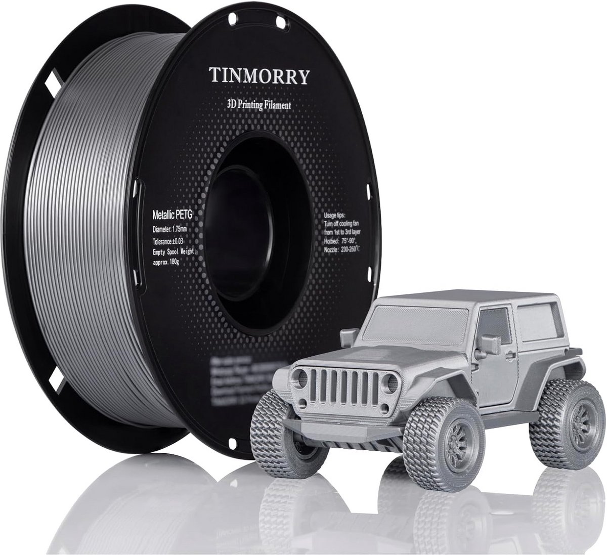 Metaal PETG 3D-printfilament 1.75mm voor FDM-printers - Hoogwaardige kwaliteit 1kg spoel