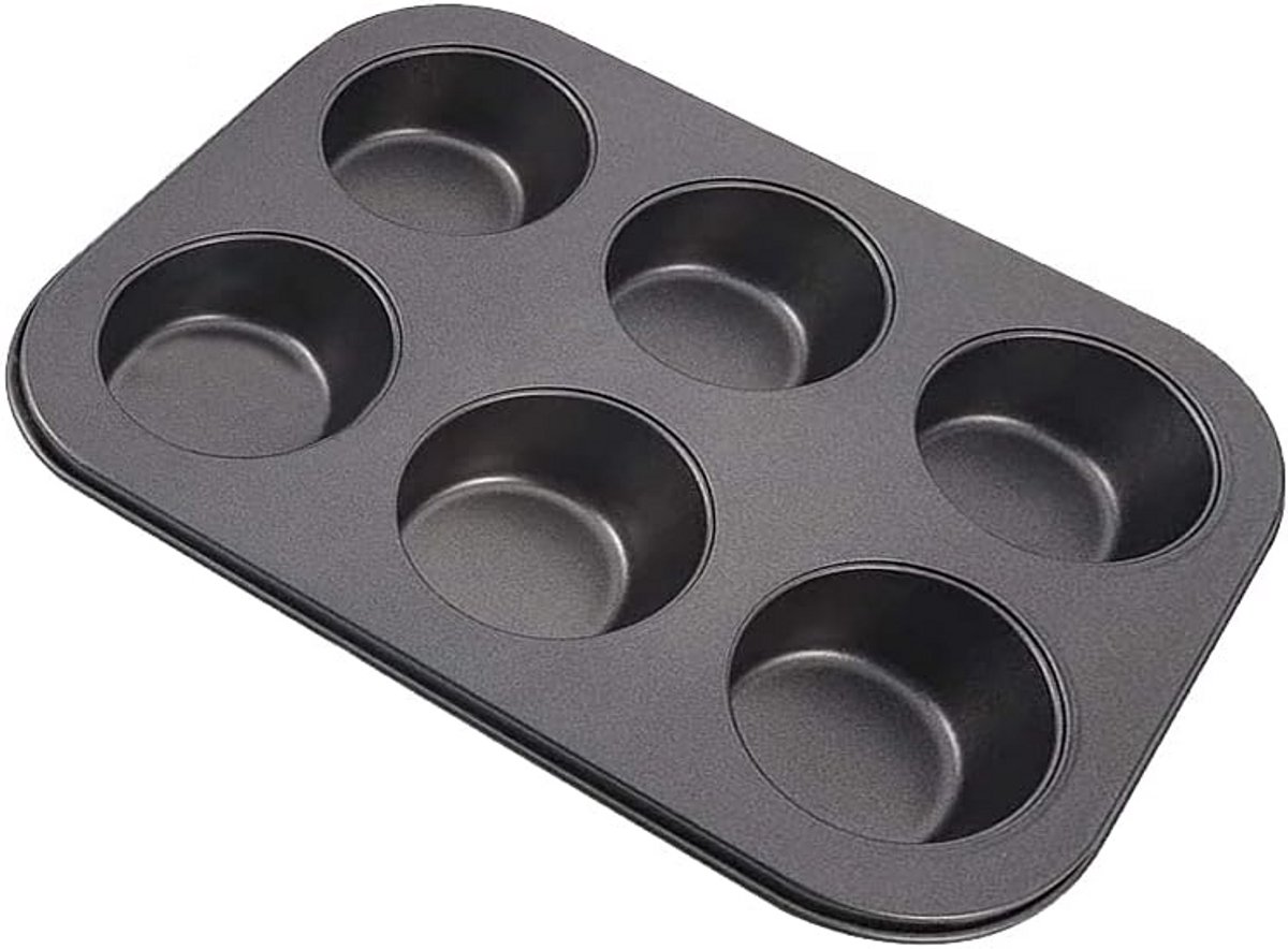 Bakvorm voor 6 Magdalenas en Muffins van Koolstofstaal met Antiaanbaklaag