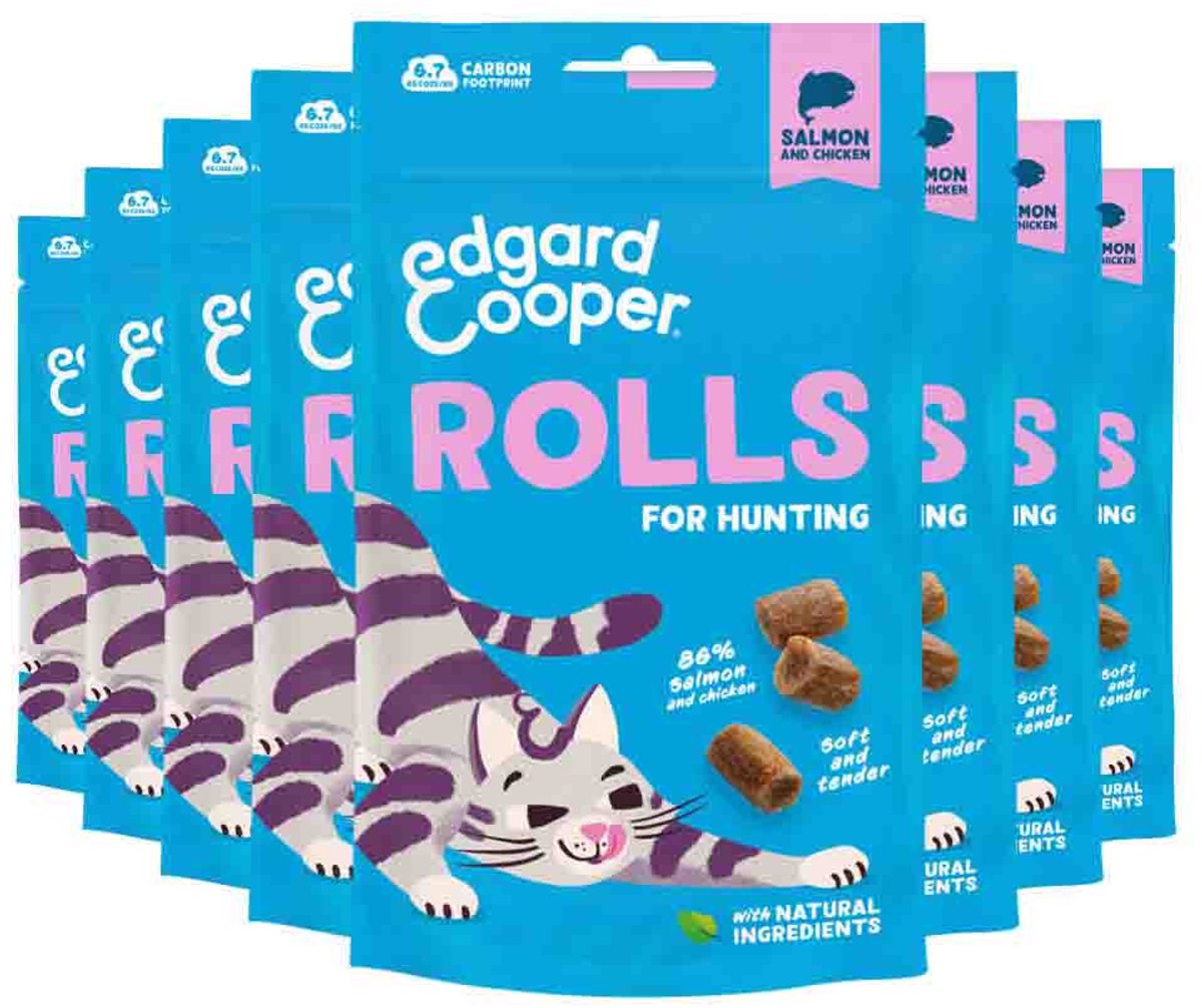 Edgard & Cooper Adult Rolls Kattensnack Zalm - 8 x 45 gr - Voordeelverpakking