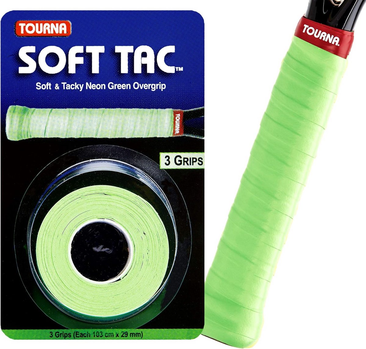 Zachte Tacky Overgrip voor Tennisrackets - Neon Kleuren - 3 Stuks