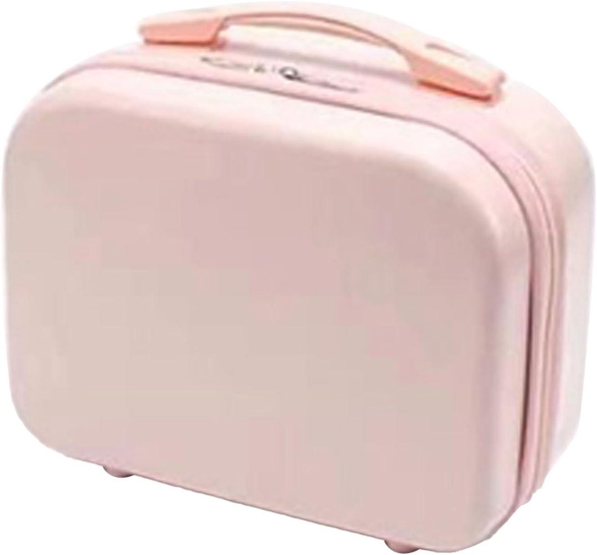 Cosmetische tas met harde schaal - Draagbare make-up handbagage met grootse capaciteit - Lichtgewicht beauty koffer voor dames - Roze 14 inch organizer met elastische band