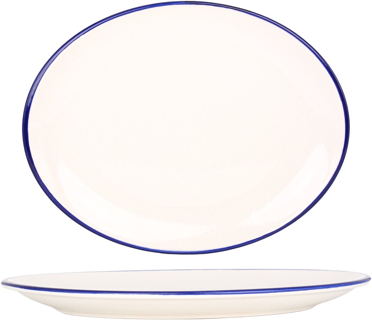 Rinart Serveerschaal - Blue Edge - Porselein - 31 cm - set van 2