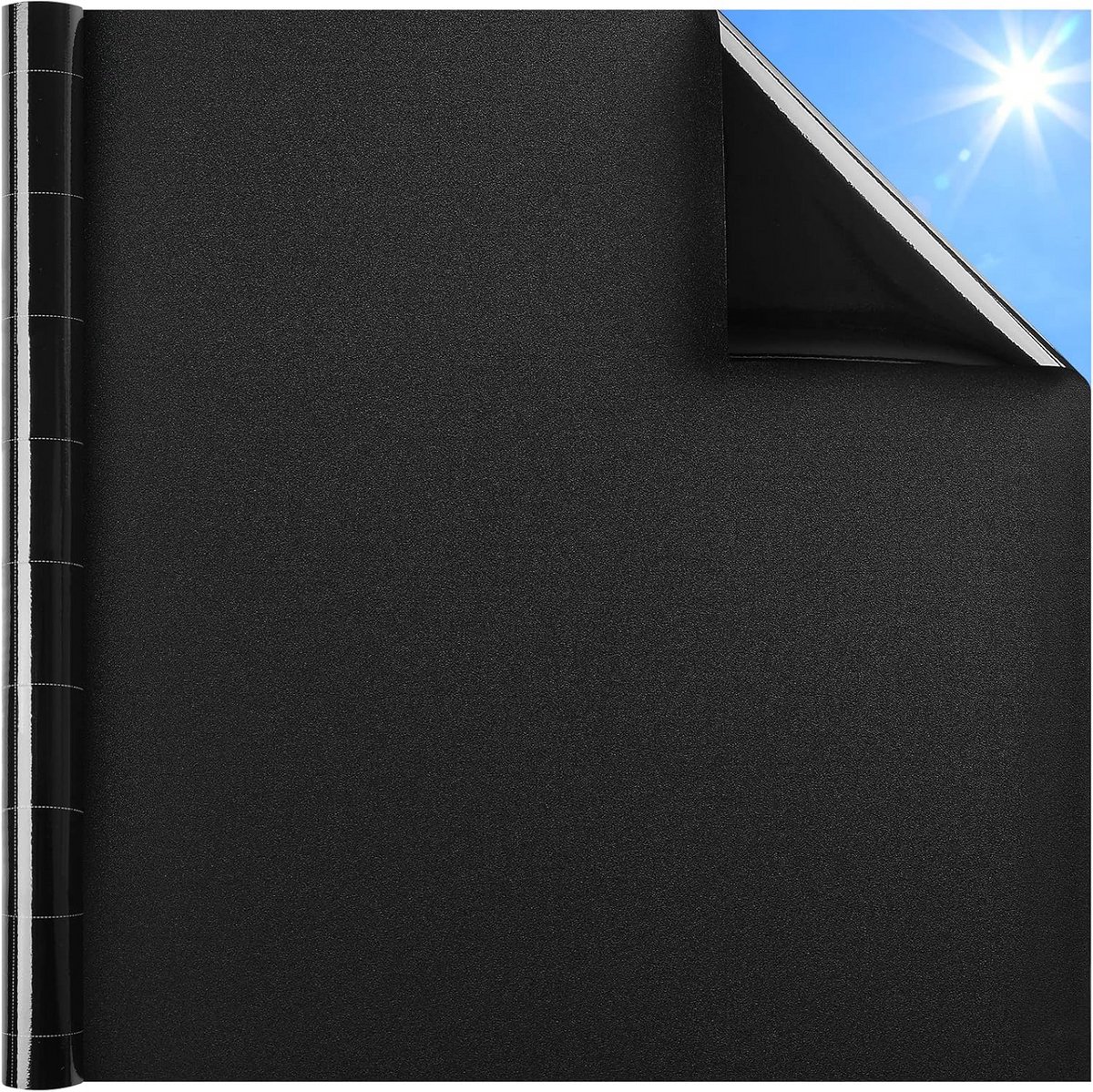 Verduisterende Raamfolie Zwart 90x400cm - Privacy Zonwerend en Lichtdicht Zelfklevend