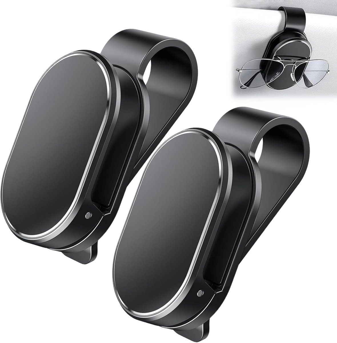 Famanu – Brilhouder voor autozonneklep, minimalistische auto-brillenclip, universele brillenhouder voor de auto, universele auto-interieuraccessoires voor de meeste brillen en zonnebrillen, 2 stuks