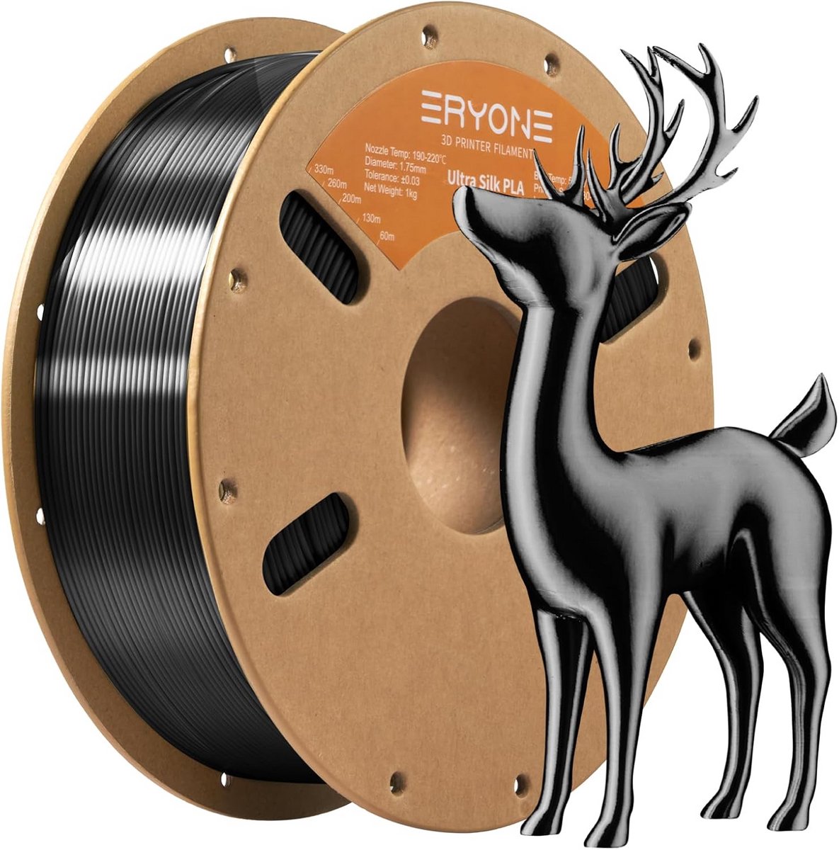 3D Printer Filament 1.75mm PLA Zijdeglans Zwart 1kg Spoel - Hoge Precisie ±0.03mm