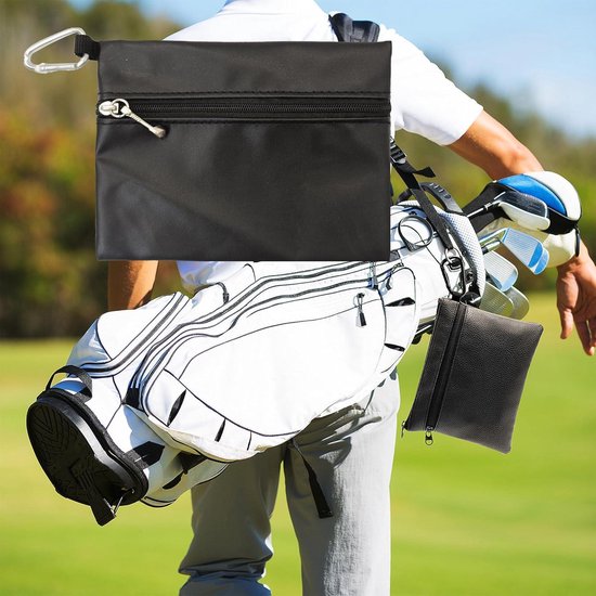 Golftas voor golfballen en tees - Draagbare tas van leer - Accessoireset met haak - Ideaal voor liefhebbers van golf - Afmetingen 22 x 16,5 cm. van Merkloos — afbeelding 5
