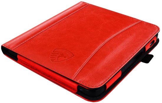 Hoesje Geschikt voor Tolino Vision 6 Sleepcover Luxe Hoes Rood van Hoesje  — afbeelding 4