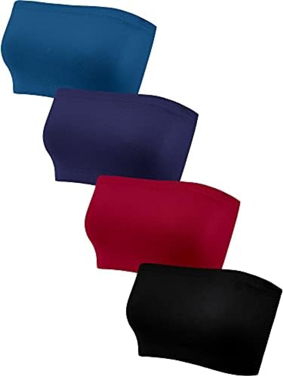 Set van 4 naadloze bandeau-beha's zonder bandjes - Comfortabele bralettes voor dagelijks gebruik