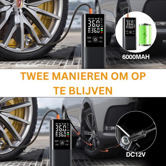 Autobanden Pomp - Elektrische Fietspomp - Compressor - Luchtcompressor - Zwart — afbeelding 5