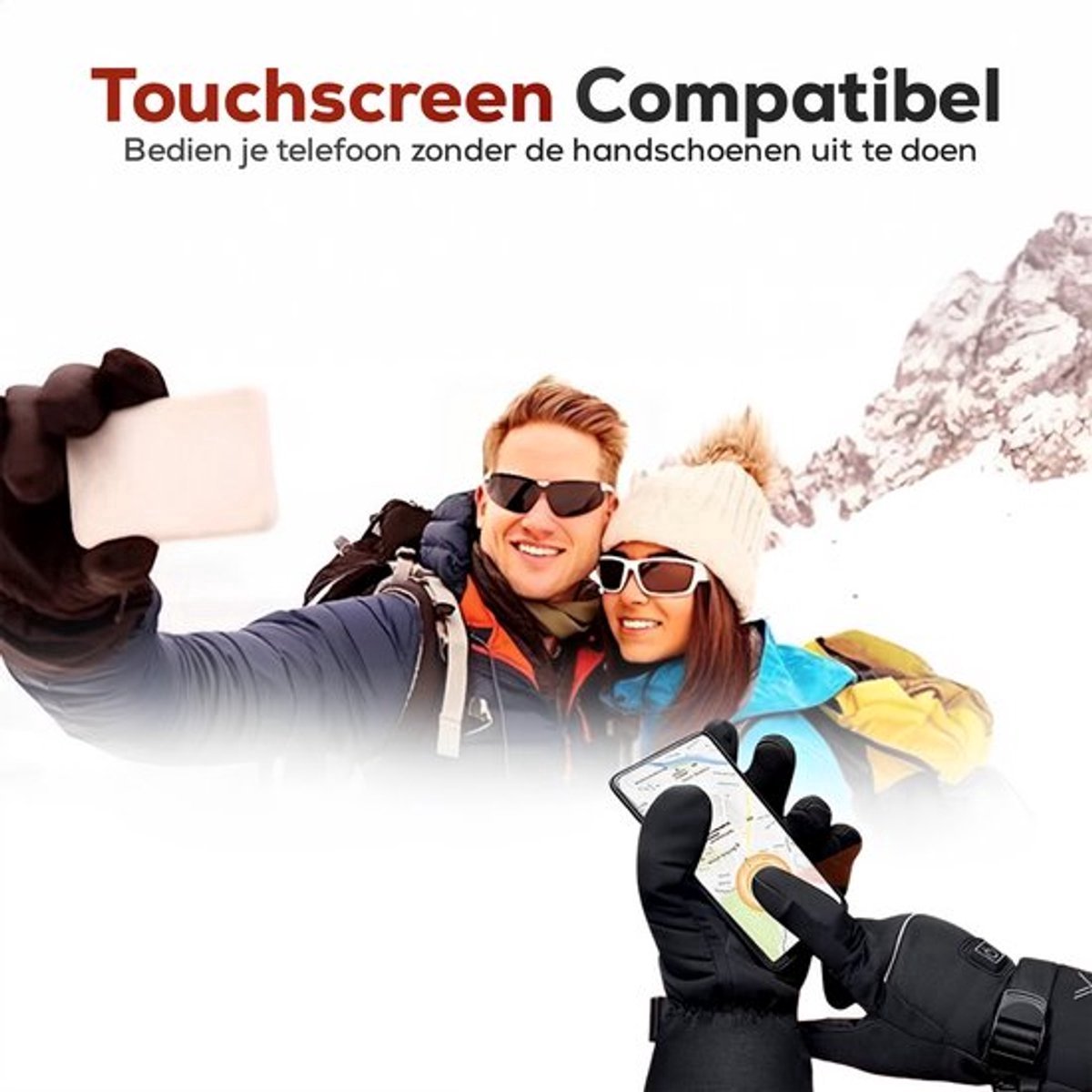 Verwarmde handschoenen - Handschoenen verwarmd - Elektrische verwarming - Winter - Oplaadbaar - Waterdicht - Winddicht - Zwart - Unisex -Geschikt voor DC-interfaces — cadeau in Sport & Outdoor - foto 7