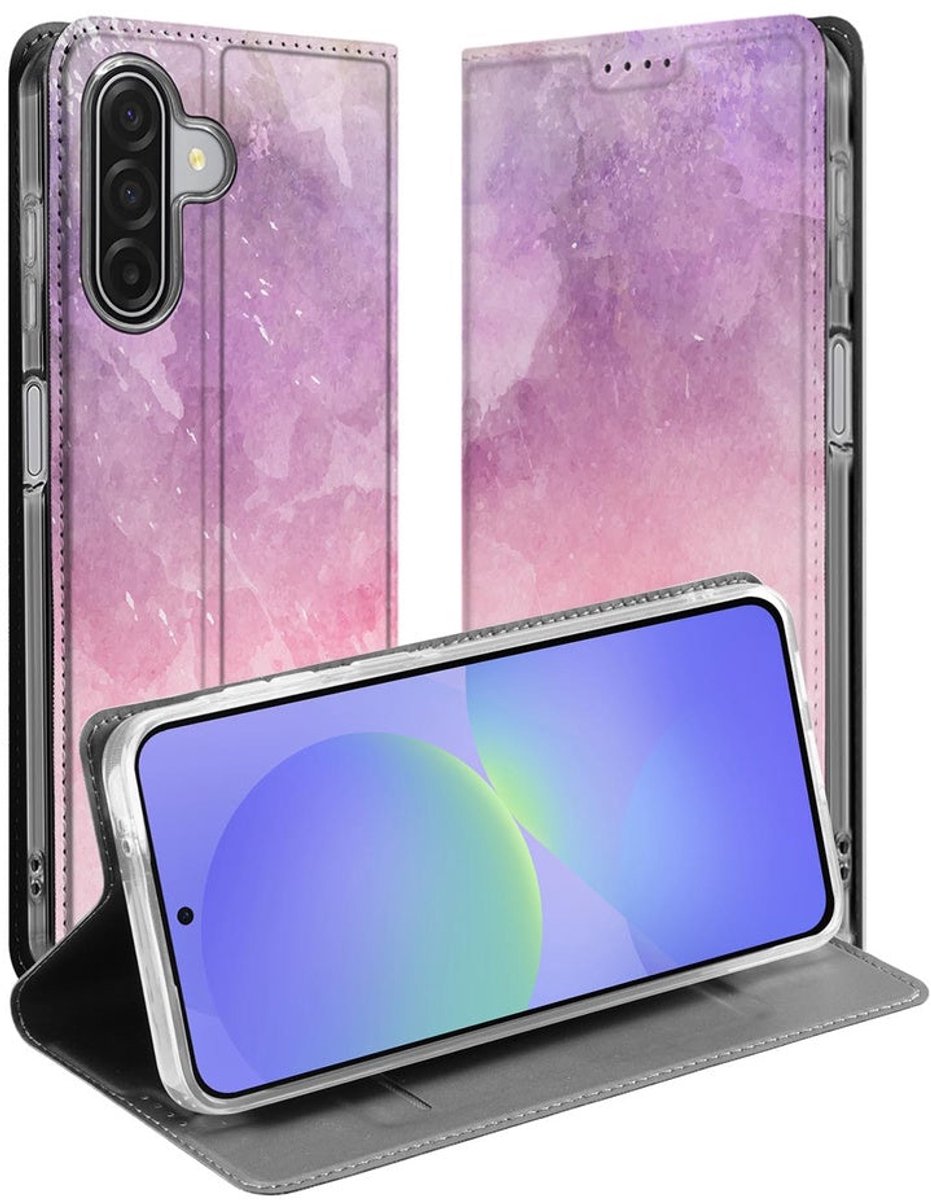 Book Case Samsung Galaxy A17 Pink Purple Paint