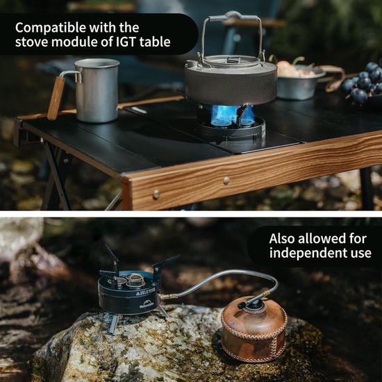 Camping Fornuis - Lichtgewicht Kooktoestel - Buiten Koken - Compact Opvouwbaar - 15.5 x 12 cm - Zwart van Merkloos — afbeelding 4