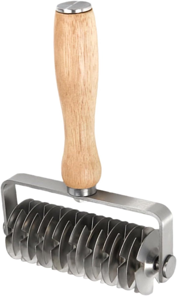 Deegsnijder - Pizza snijder - Bakken en koken - Houten handvat - 133 x 205 cm