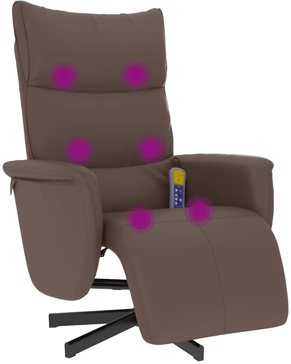 vidaXL Massagestoel - verstelbaar - met - voetensteun - kunstleer - bruin