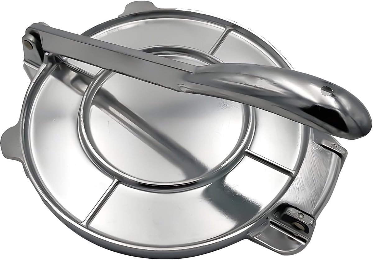 Tortilla Pers - Roti Maker - Deeg Vormen - Duurzame Aluminiumlegering - 8 Inch Diameter - Zilver