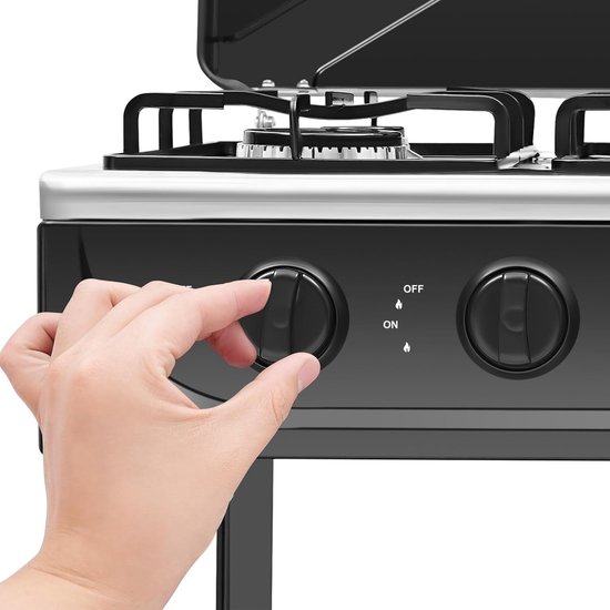 Gasfornuis 5 Brander - Buiten Koken - Kamperen Motorhome - Windscherm & Planken - 82 cm Hoog - Zwart van Merkloos — afbeelding 3
