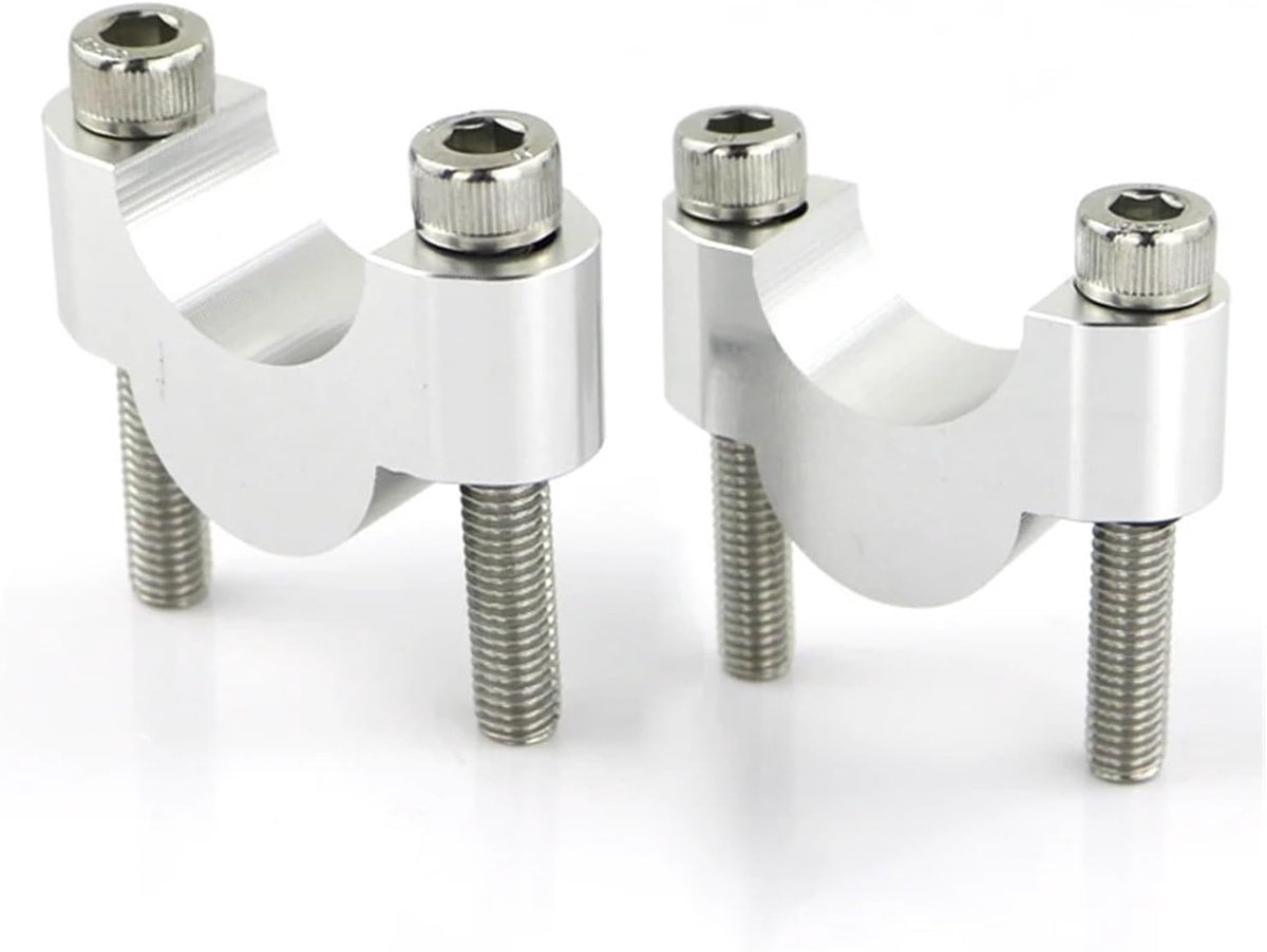 Stuur Riser Motor - Stuurverhoger Motorfiets - Comfortabeler Rijden - Zonder Boren Monteren - 20 mm - Zilver