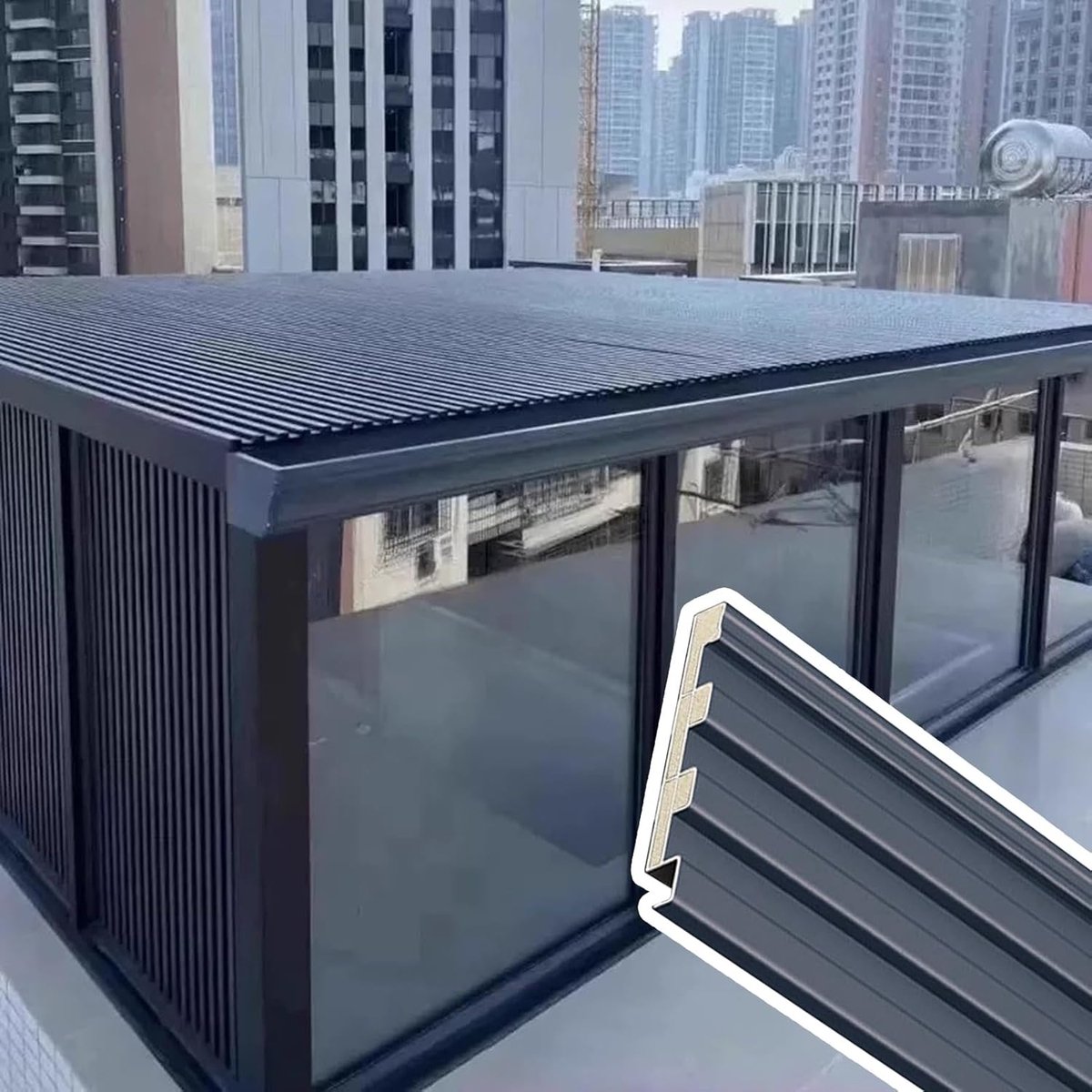 Metalen Dakpanelen - Golfplaten Serre - Dakrenovatie - Hoge Draagkracht - 1.4 Meter - Grij