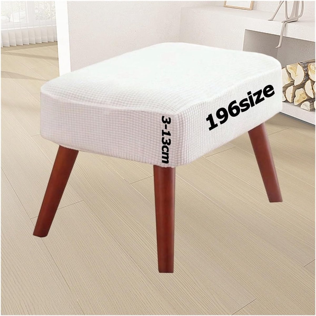 Ottomaanse Hoes - Voetenbank Overtrek - Meubelbescherming - Elastische Pasvorm - 45 x 45 cm