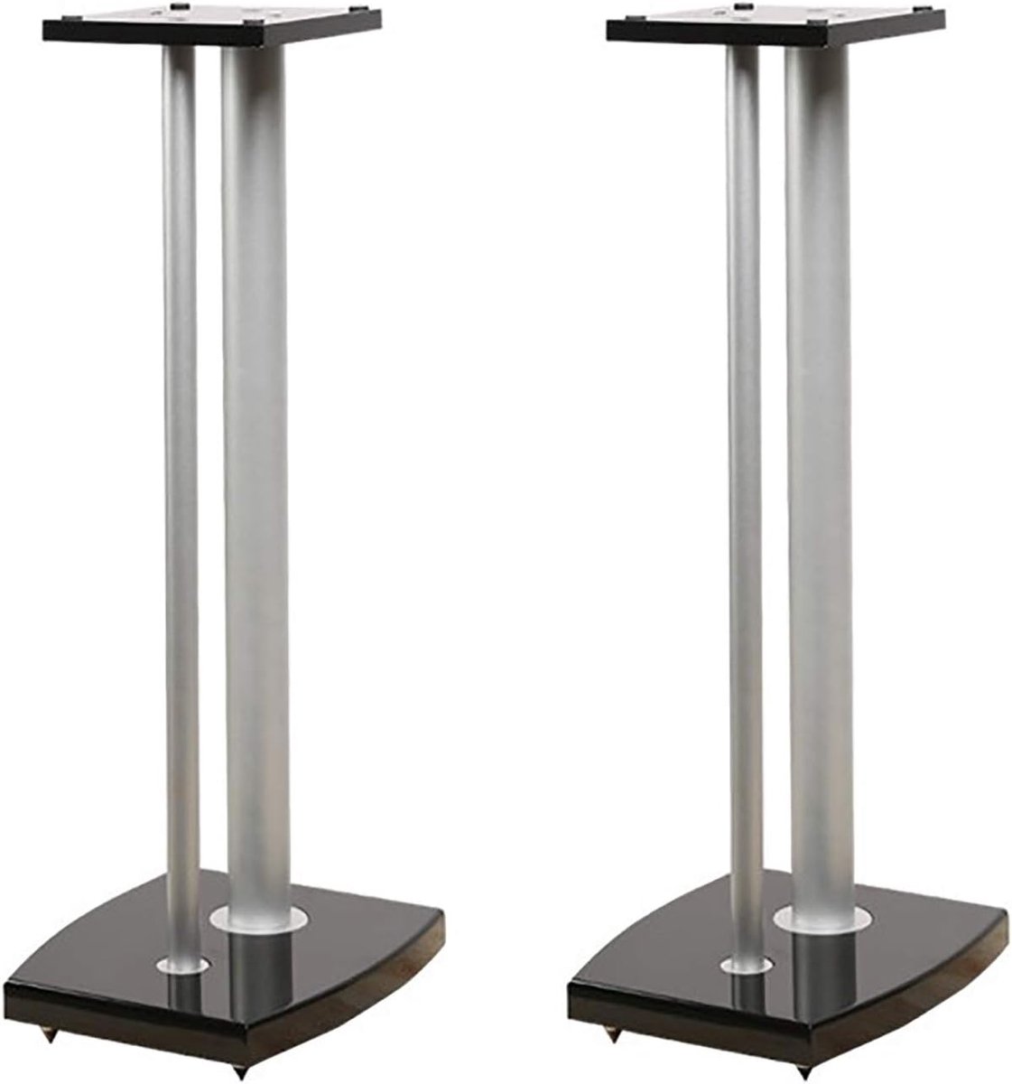 Speaker Stands - Audio Verhogers - Muziek Luisteren - Stabiele Houten Basis - 77-98cm Hoog - Zwart