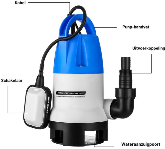 SVN® Dompelpomp Vuil Water en Schoon - Dweilpomp - Gemakkelijk en Praktisch - Blauw - 17cm x 16cm x 33cm van Merkloos — afbeelding 4