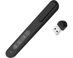 Télécommande de présentation - Clicker pour diapos - Donnez des présentations - Contrôle du volume - Longueur 15 cm - Noir