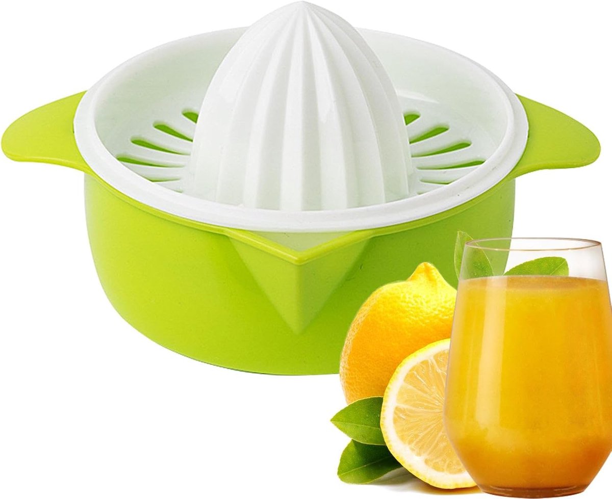 Handmatige Sapcentrifuge - Citruspers Keuken - Vers Sap Maken - Lekvrij Ontwerp - 15x8cm - Groen